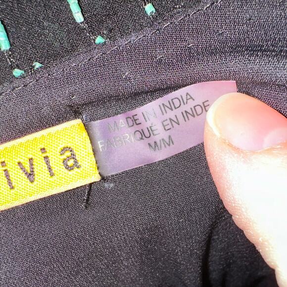 Alice + Olivia Gabby Beaded Silk Blouson Mini Tank Dress Black and Green Medium - Picture 6 of 7